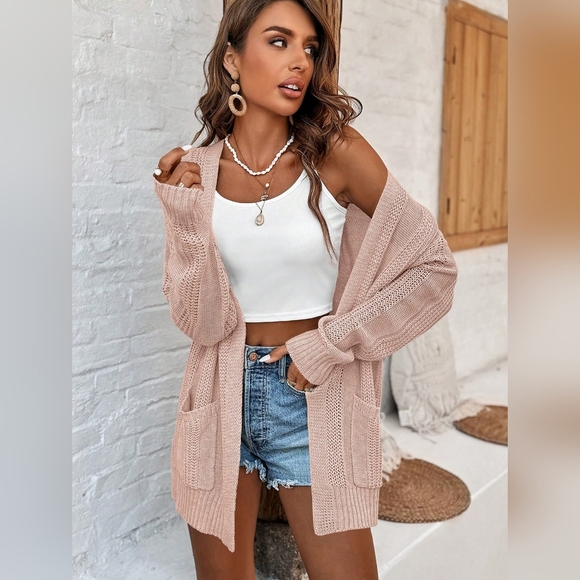 Jackets & Blazers - Women Fashionable Plain Hollow Out Long Sleeve Cardigan
